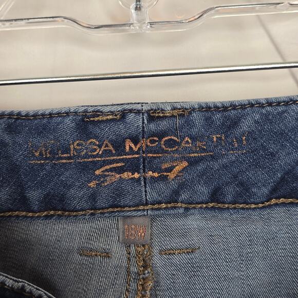Melissa McCarthy Seven7 Distressed Destroyed Boyfriend Blue Denim Jeans Size 18W - Picture 5 of 10